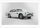 Aston Martin DB5 Vantage - Art Screen Print 3/4 Angle