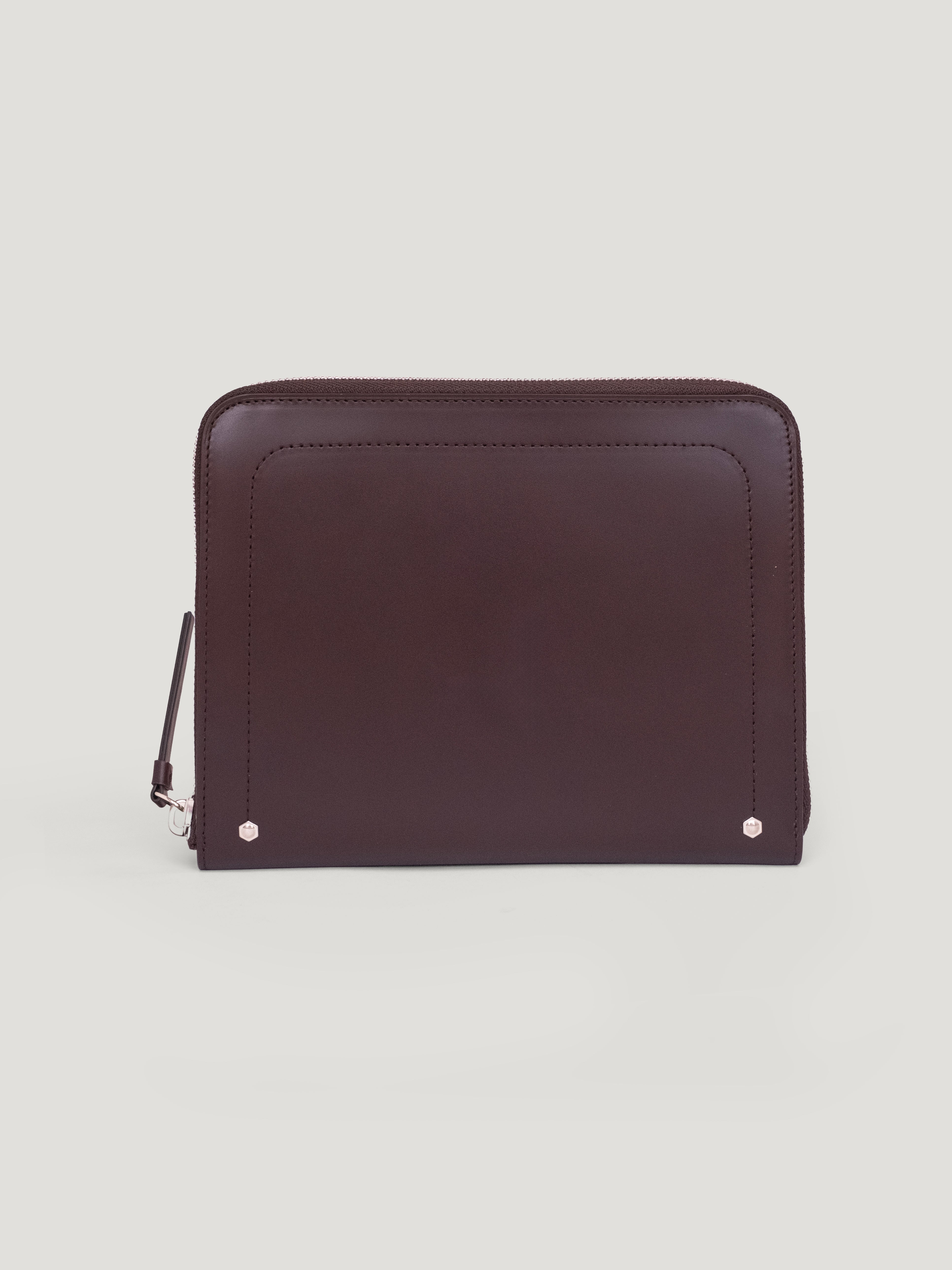 Ladies Zip Around Wallet In Burgundy - RFID Protected Compact Purse - View #12