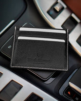 THE OUTLIERMAN card holders GLOBETROTTER - Full-grain Leather Six-Slot Card Holder - Black
