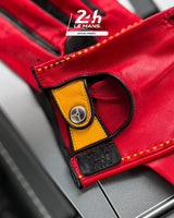 THE OUTLIERMAN gloves MULSANNE 24 Hours of Le Mans - Driving Gloves - Racing Red/Modena Yellow