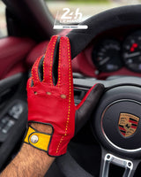 THE OUTLIERMAN gloves MULSANNE 24 Hours of Le Mans - Driving Gloves - Racing Red/Modena Yellow