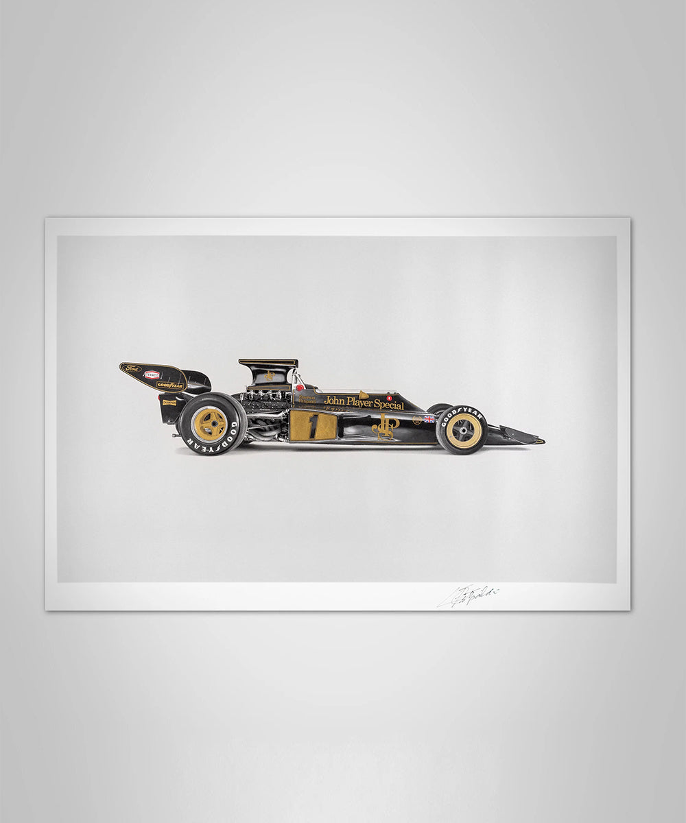Lotus 72 - Art Screen Print - Emerson Fittipaldi Signed Edition