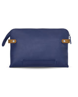 THE OUTLIERMAN document cases GLOBETROTTER - Full-grain Leather Document Case - Blue/Tan