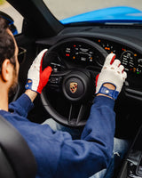 THE OUTLIERMAN gloves ARNAGE 24 Heures du Mans - Driving Gloves - Italy White/Racing Red/Tour de France Blue