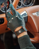 THE OUTLIERMAN gloves AUTHENTIC RACE MK2 - Touchscreen Leather Driving Gloves - British Green/Cognac