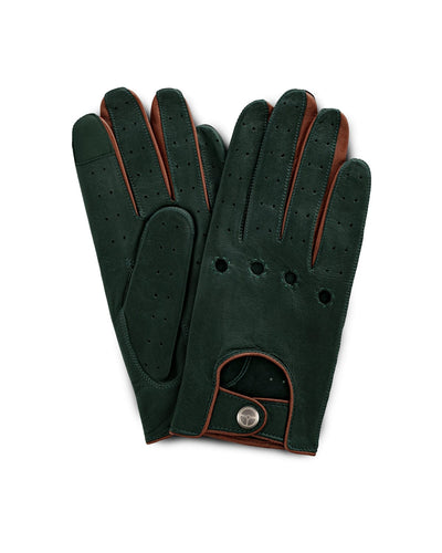 THE OUTLIERMAN gloves AUTHENTIC RACE MK2 - Touchscreen Leather Driving Gloves - British Green/Cognac