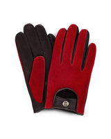 THE OUTLIERMAN gloves BAD ONE - Perforated Suede Driving Gloves - Red/Black
