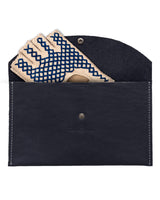 THE OUTLIERMAN gloves BESPOKE - Fingerless Peccary Leather Driving Gloves - Beige/Blue