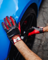 THE OUTLIERMAN gloves MULSANNE 24 Heures du Mans - Driving Gloves - Hyper Black/Racing Red/Italy White
