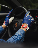 THE OUTLIERMAN gloves MULSANNE 24 Heures du Mans - Driving Gloves - Tour de France Blue/Racing Red/Italy White