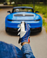 THE OUTLIERMAN gloves MULSANNE 24 Heures du Mans - Driving Gloves - Tour de France Blue/Racing Red/Italy White