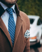 THE OUTLIERMAN ties TYPE 75 ATLANTIC - Silk Tie - Sky Blue/Blue