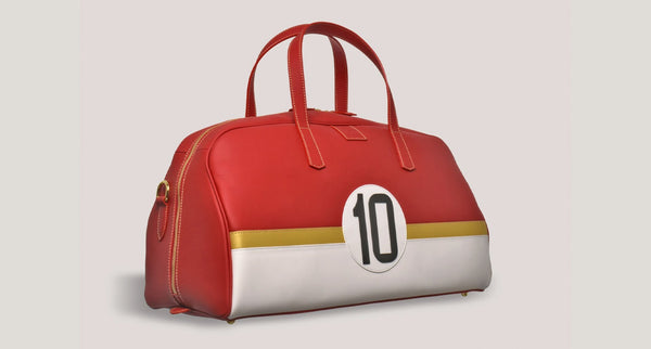 A bag with Lotus team colours and the number 10