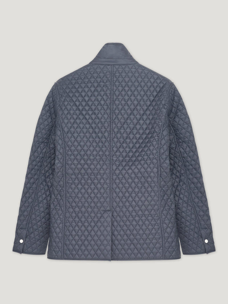 Navy Quilted Norfolk Jacket