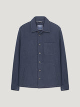 Navy Double Faced Cashmere Over Shirt