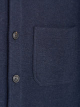 Navy Double Faced Cashmere Over Shirt