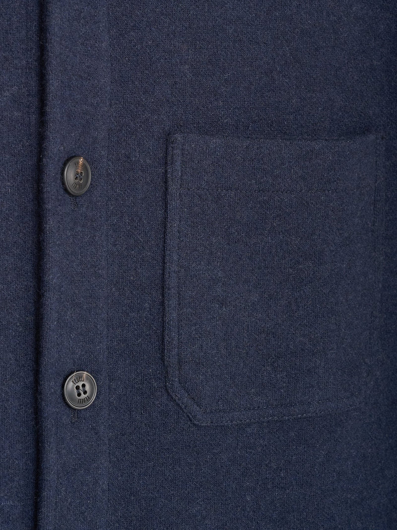 Navy Double Faced Cashmere Over Shirt