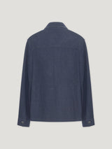 Navy Double Faced Cashmere Over Shirt