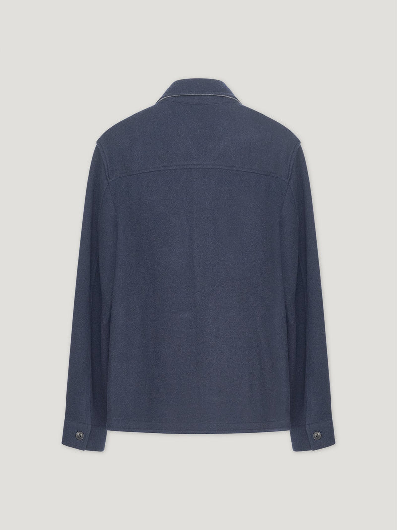 Navy Double Faced Cashmere Over Shirt