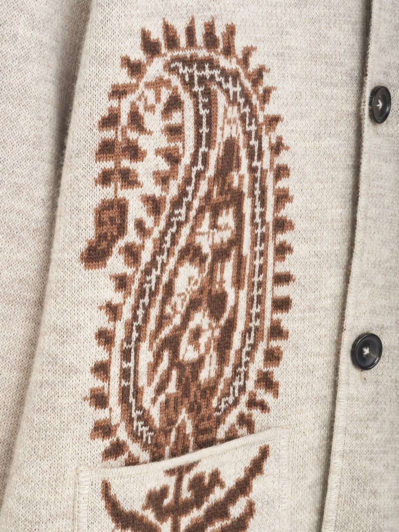 Natural Single Breasted Paisley Jacket