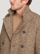 Brown Donegal Wool Reefer Jacket