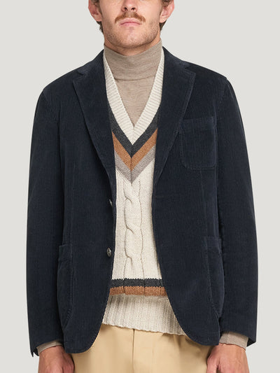 Navy Delon Cord Jacket