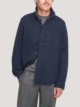 Navy Double Faced Cashmere Over Shirt