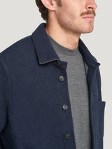 Navy Double Faced Cashmere Over Shirt