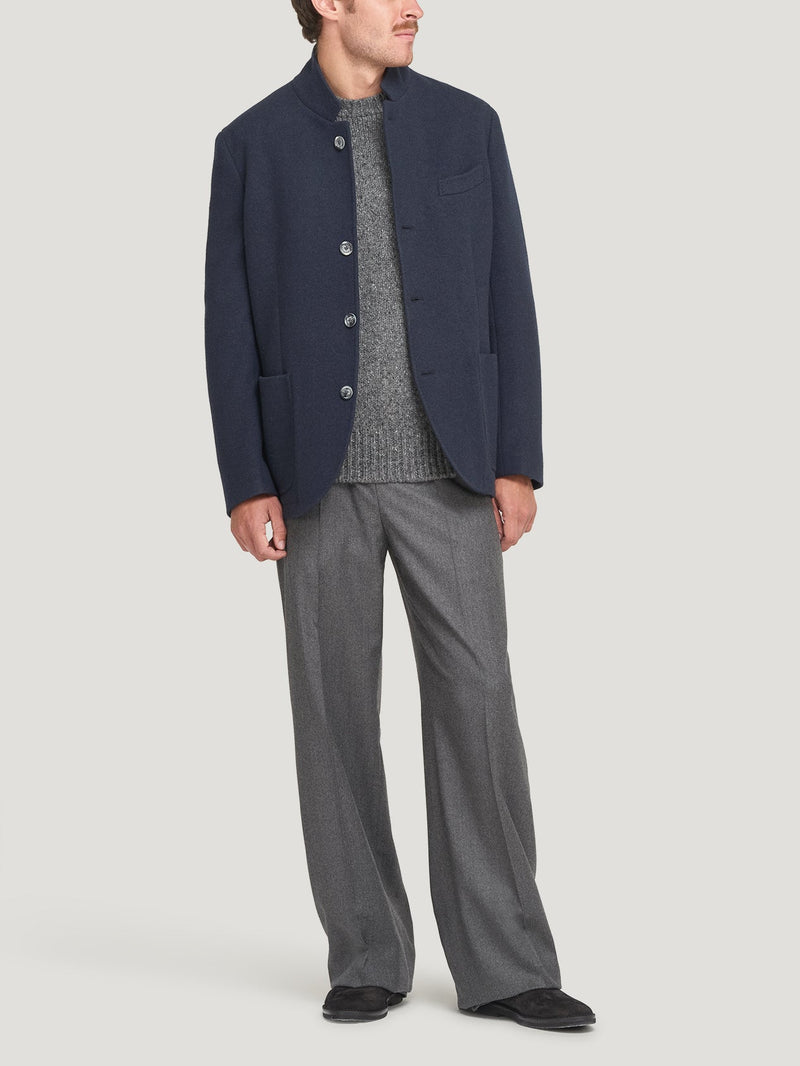 Double Faced Navy Cashmere Blazer