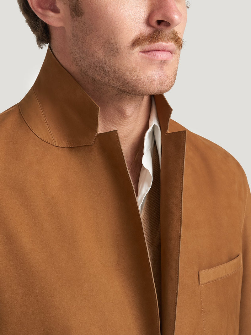 Cognac Suede Blazer