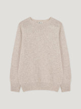 Winter White Shetland Crew Neck Sweater