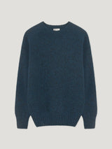 Petrol Shetland Crew Neck Sweater