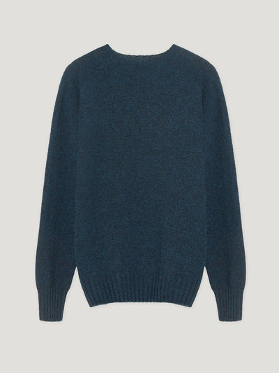 Petrol Shetland Crew Neck Sweater