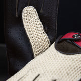  string back crochet driving gloves red white black