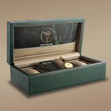 Watch box dark green taupe beige