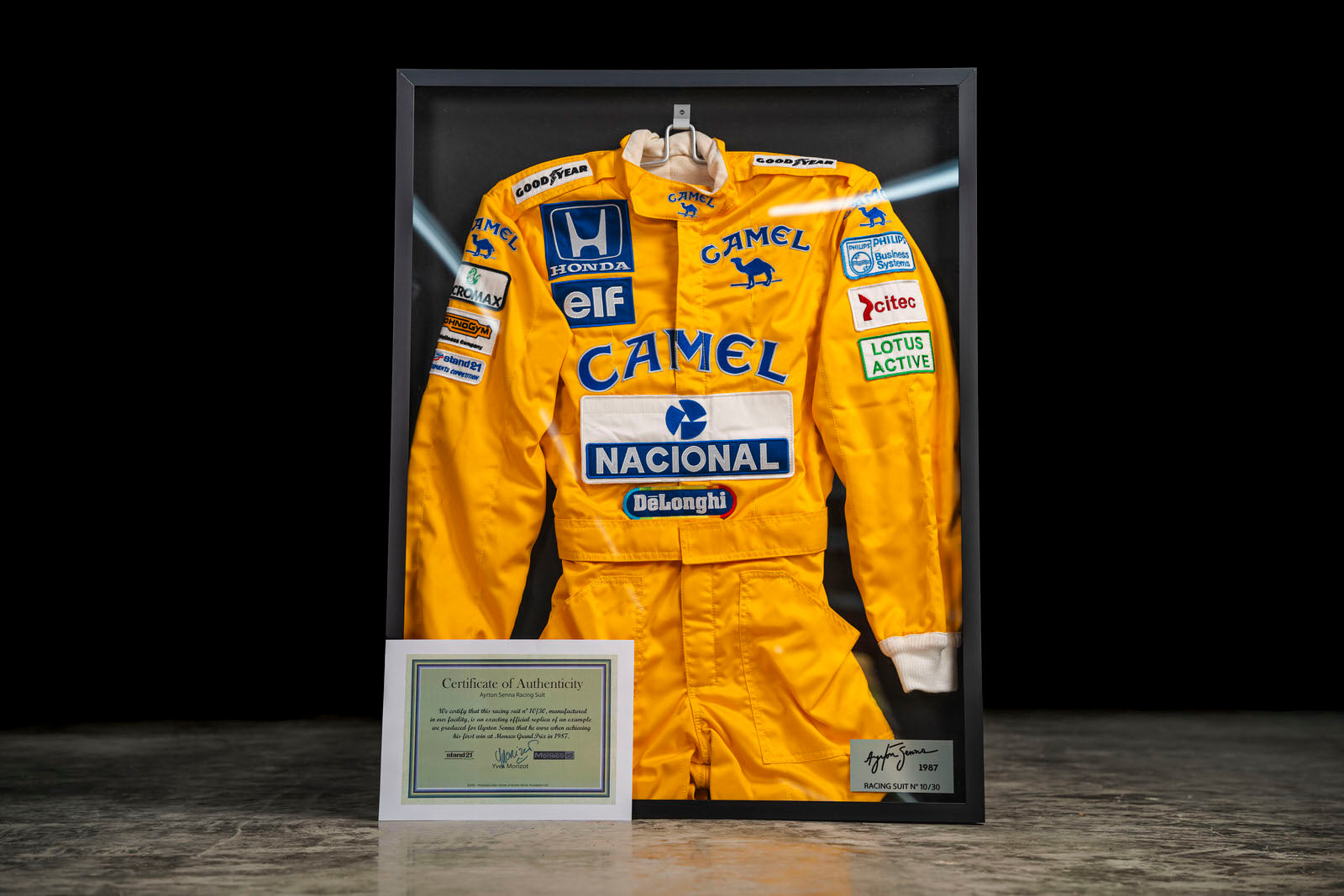 Ayrton Senna 1987 Official Replica Suit by Halmo – CD Shop