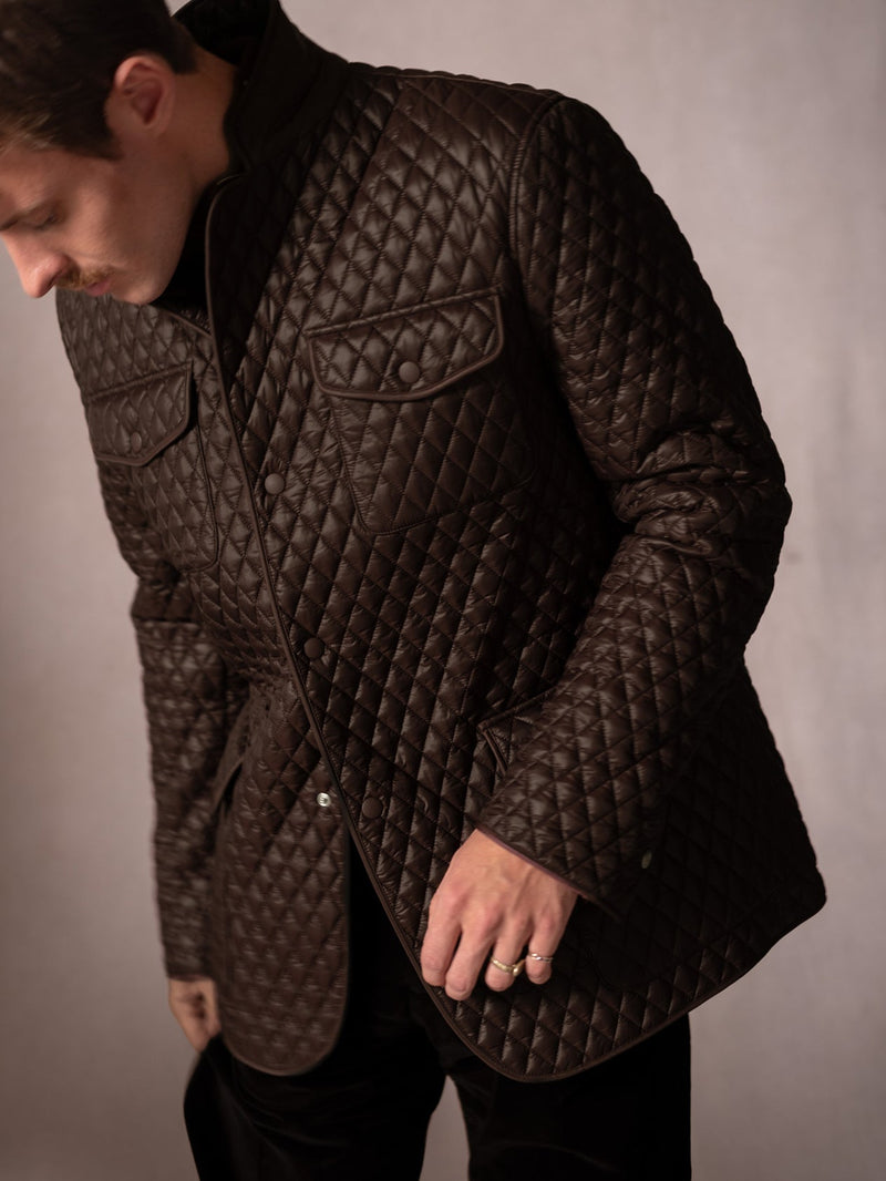 Brown Quilted Norfolk Jacket