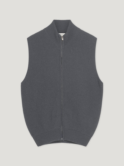 Anthracite Cashmere Driving Gilet