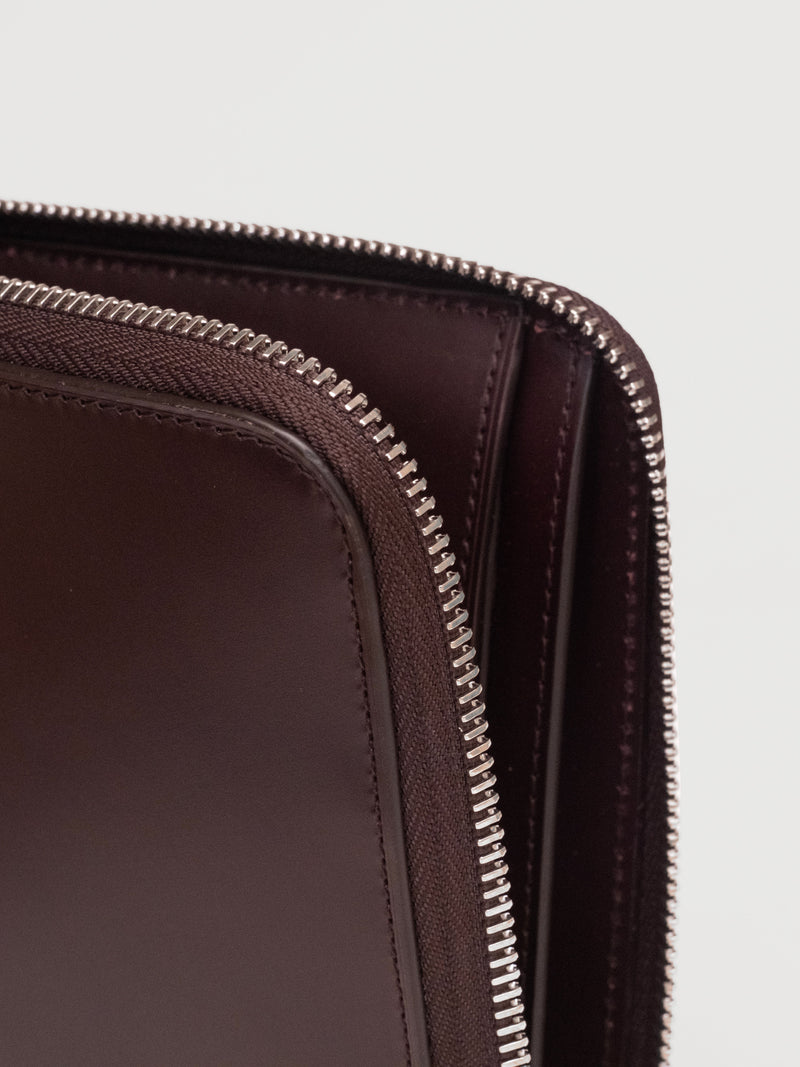 Burgundy Zip Around Travel Wallet