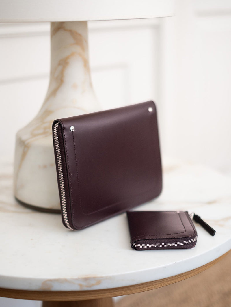 Burgundy Zip Around Travel Wallet