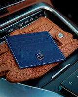 THE OUTLIERMAN card holders GLOBETROTTER - Full-grain Leather Six-Slot Card Holder - Blue