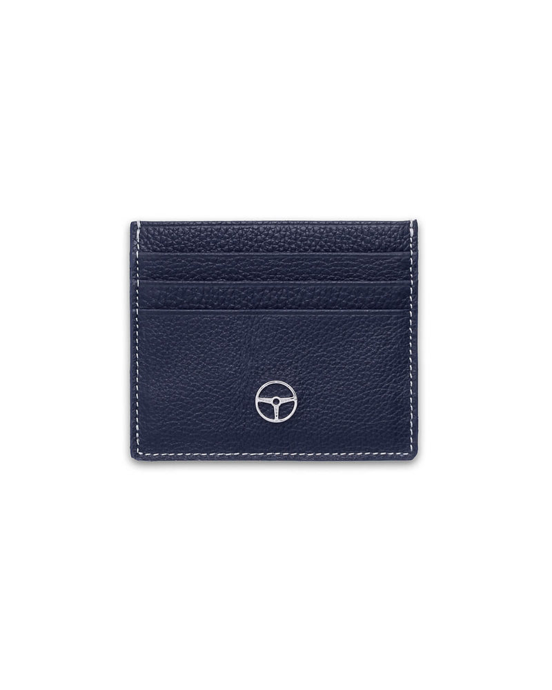 THE OUTLIERMAN card holders GLOBETROTTER - Full-grain Leather Six-Slot Card Holder - Blue