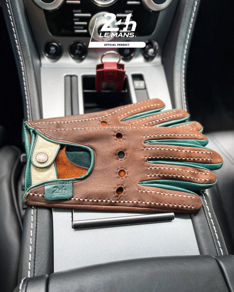 Centenary 24 Hours of Le Mans - Driving Gloves - Heritage Brown/British Green/Ivory