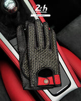 THE OUTLIERMAN gloves VICTORY 24 Hours of Le Mans - Driving Gloves - Hyper Black/Dark Grey/Racing Red