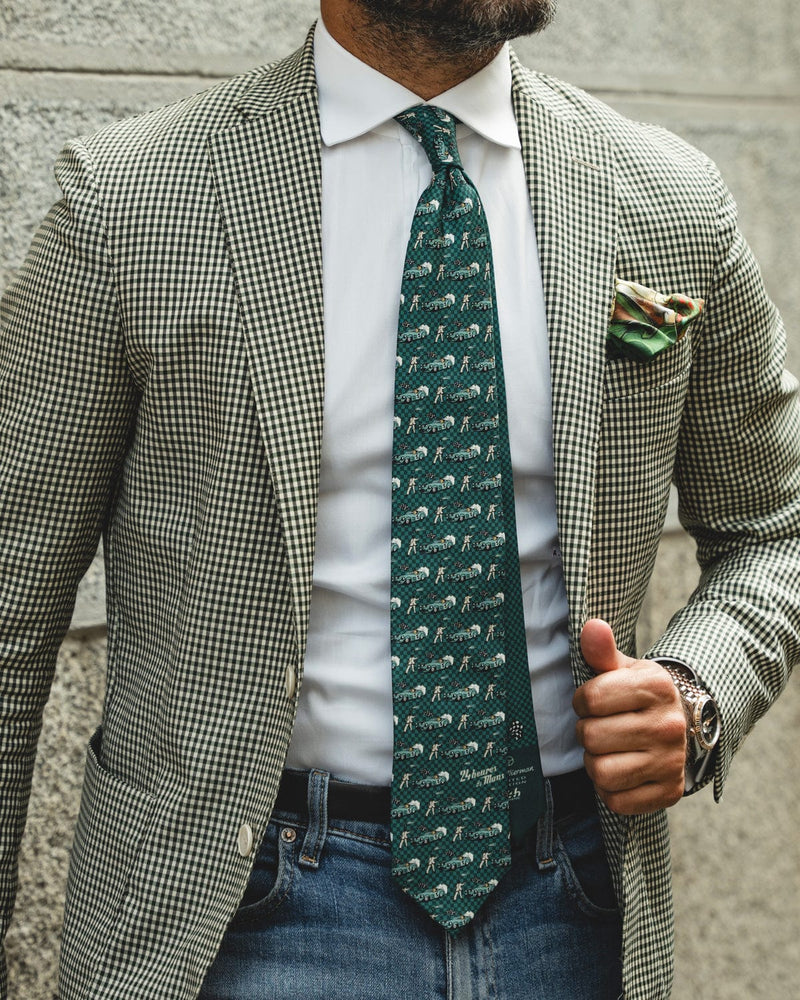 THE OUTLIERMAN ties LAP | 24 Hours of Le Mans - Silk Tie - Green