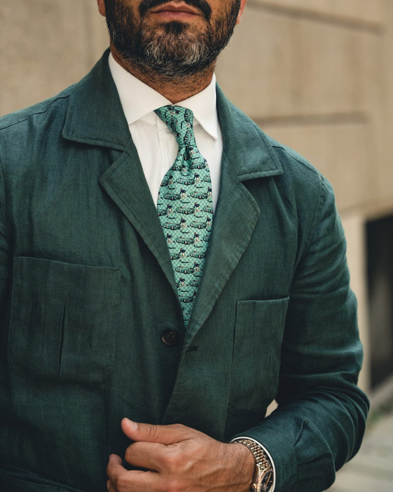 THE OUTLIERMAN ties START | 24 Hours of Le Mans - Silk Tie - Green