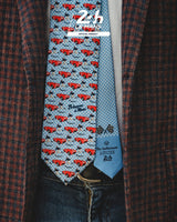 THE OUTLIERMAN ties START | 24 Hours of Le Mans - Silk Tie - Light Blue/Red