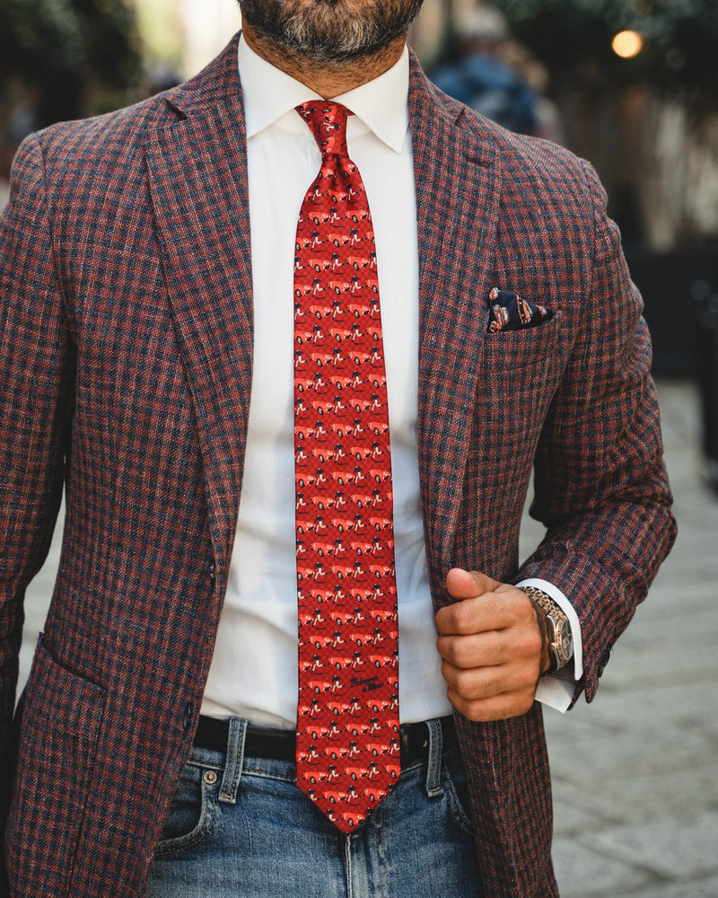 THE OUTLIERMAN ties START | 24 Hours of Le Mans - Silk Tie - Red