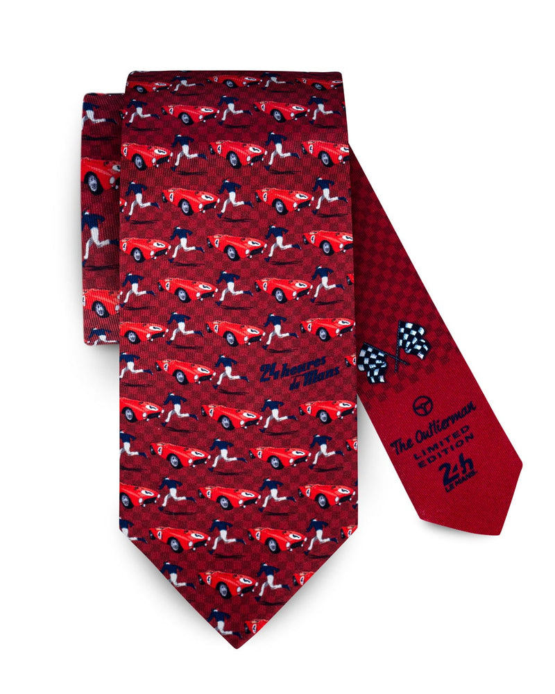 THE OUTLIERMAN ties START | 24 Hours of Le Mans - Silk Tie - Red