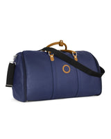 THE OUTLIERMAN weekenders GLOBETROTTER - Full-grain Leather Weekender Garment Bag - Blue/Tan